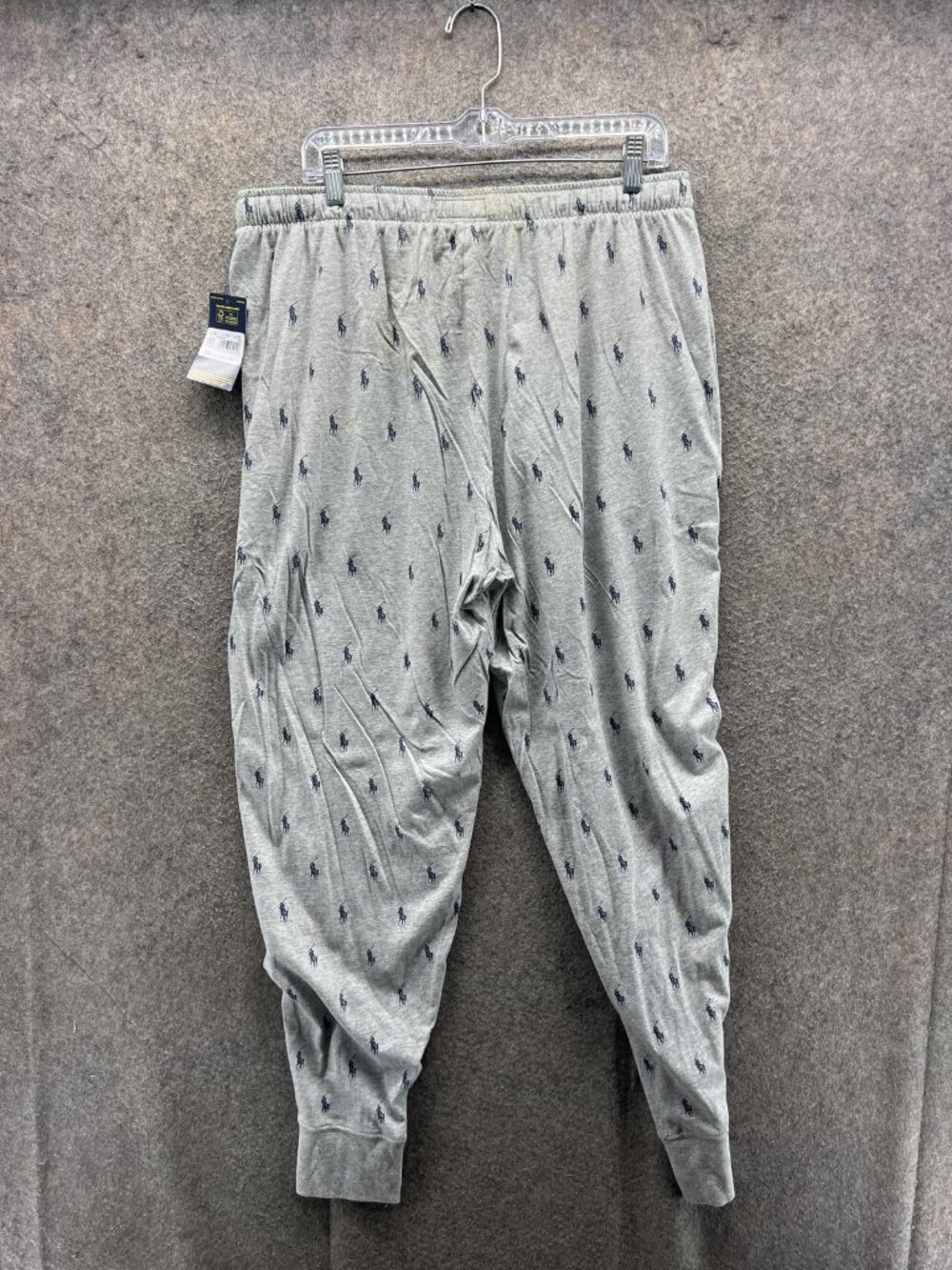 Polo Ralph Lauren Pajama Pants Mens XL Gray Jersey Knit Logo Sleepwear Joggers - Picture 10 of 12